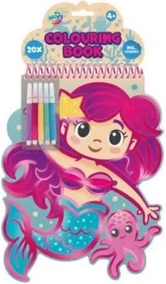 Libro para colorear con motivo de hada marina con rotuladores (20 hojas)