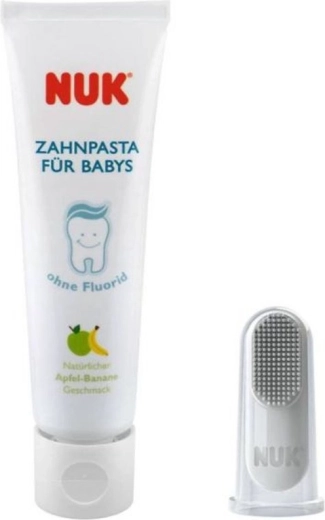 Pasta dental infantil y cepillo de dedo NUK