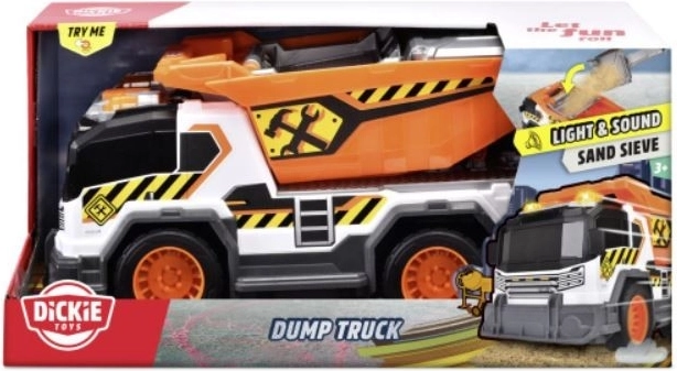 Dickie Toys volquete interactivo naranja de 30 cm con luz y sonido