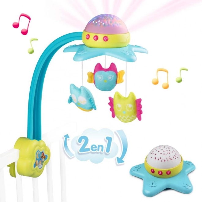 Carrusel musical para cuna 2 en 1 SMOBY Cotoons con luz y proyección
