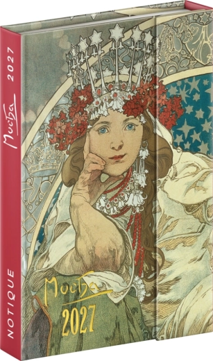 Agenda semanal magnética Notique Alfons Mucha 2027 11 × 16 cm