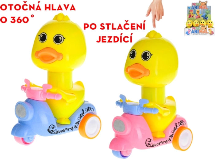 Patito para niños 13 cm – movimiento al presionar y cabeza giratoria 360°