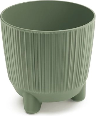 Maceta con patas de plástico, verde tierra, diámetro 10,7 cm