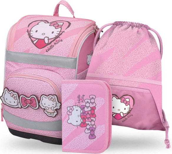Set escolar Baagl Zippy Plus Hello Kitty Sweet Leopard – cartera escolar, estuche y bolsa