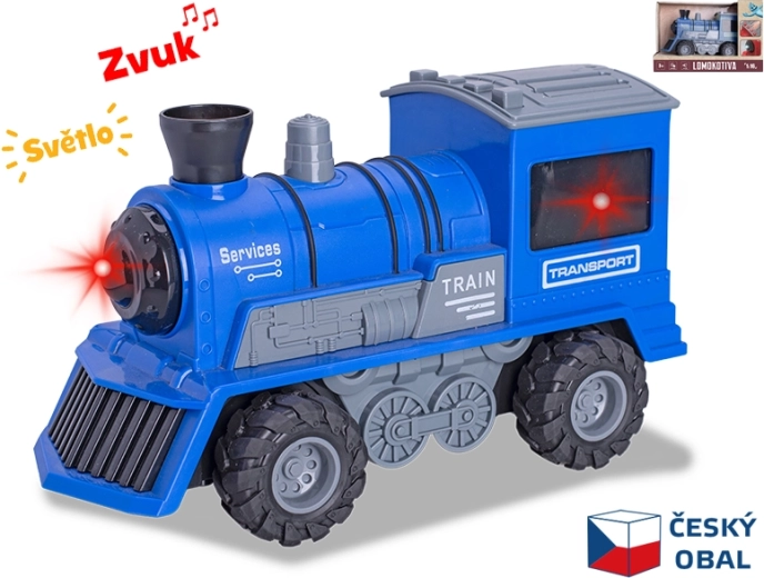 Locomotora azul con volante de inercia 1:16, 22,5 cm