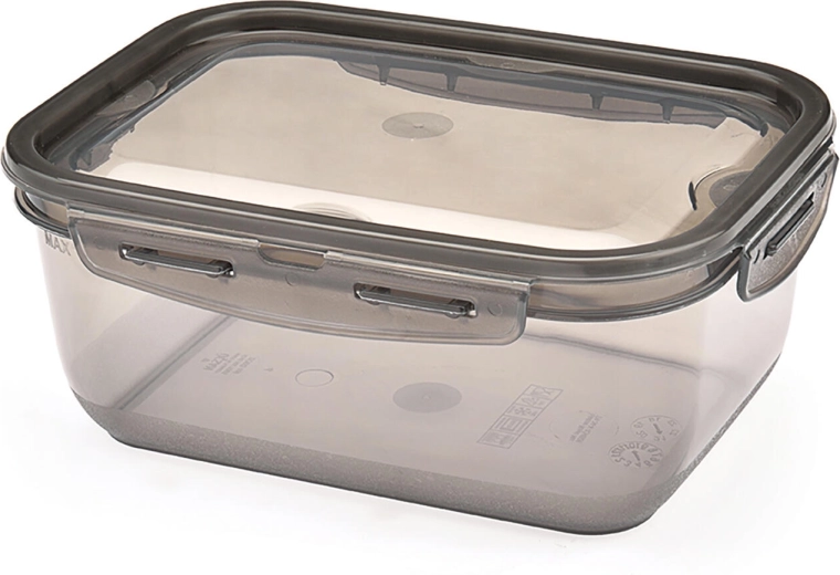 Recipiente CADENZA rectangular 2 l con cierre de clic, ahumado