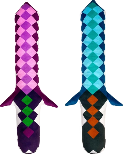 Fluffy Fighterz espada de peluche luminosa Pixel azul
