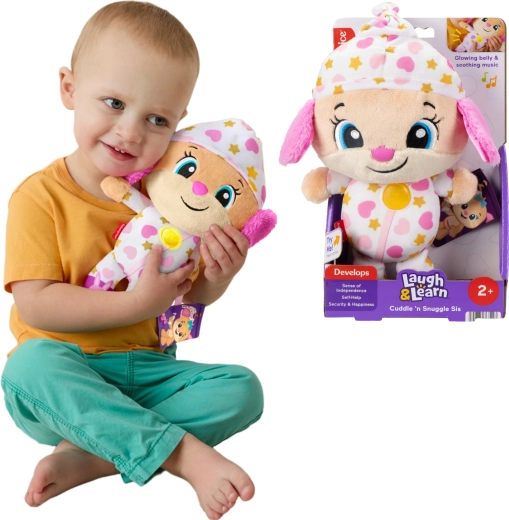 Fisher-Price Aprende y ríe: hermana interactiva de peluche cachorrita – peluche musical calmante