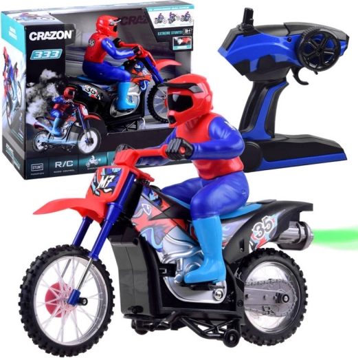 Motocicleta todoterreno Cross teledirigida con piloto
