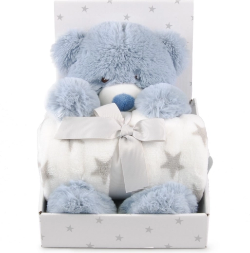 Carlo Baby manta de forro polar con osito Teddy blue - 1 unidad