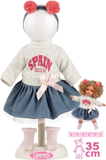 Ropa Llorens para muñeca de 35 cm con accesorios, set de 4 piezas