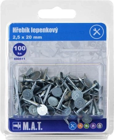 Clavos para cartón 20 × 2,5 mm galvanizados (100 uds)