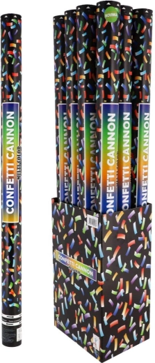 Confeti multicolor con lanzamiento en tubo de 78 cm - 1 unidad