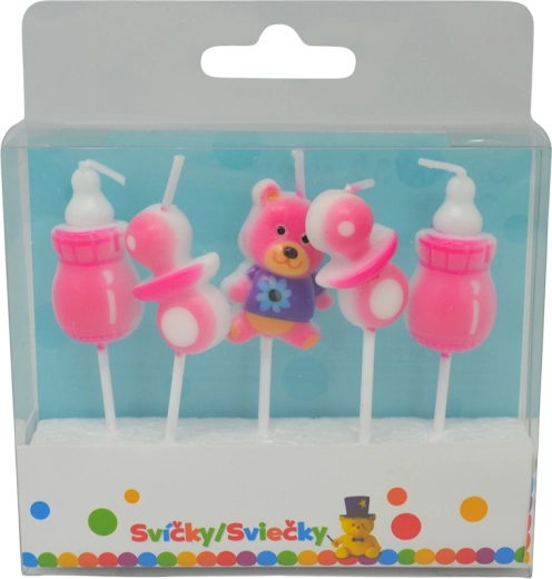 Velas de cumpleaños para niñas con soporte, 5 uds