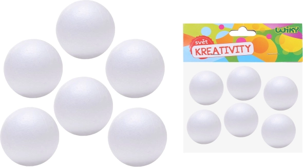Bolas decorativas de poliestireno de 6 cm, 6 uds.