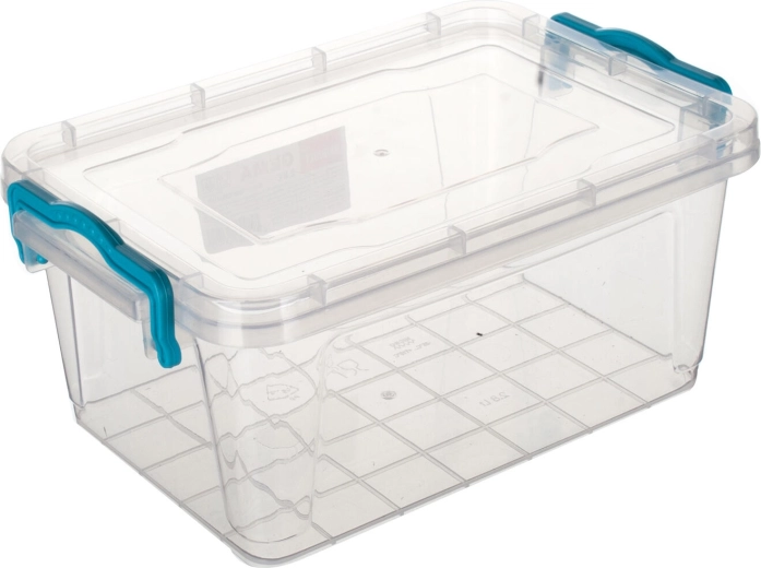 Recipiente Gema rectangular de 2,8 l con asas turquesas