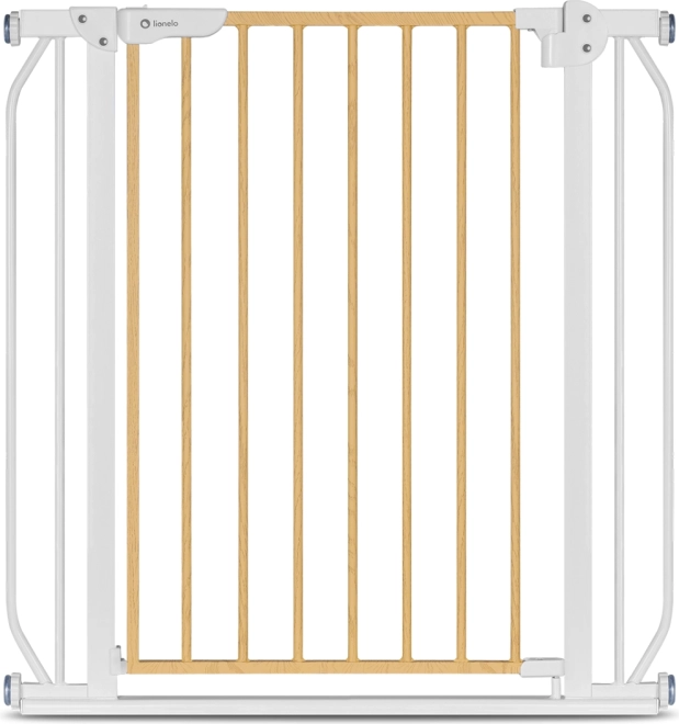 Barrera de seguridad Lionelo Truus Slim – blanca y madera natural