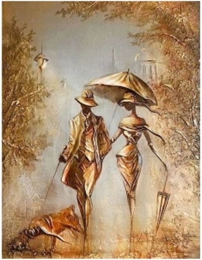 Pintura de diamantes – pareja de paseo 30 × 40 cm