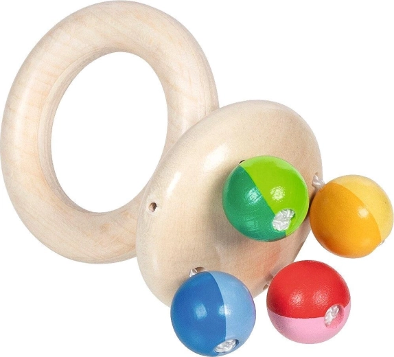 Sonajero de madera para la mano Touch ring rattle rainbow - 1 pieza