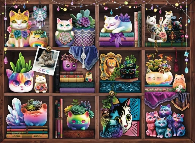 Puzzle Ravensburger Gatos y suculentas 500 piezas