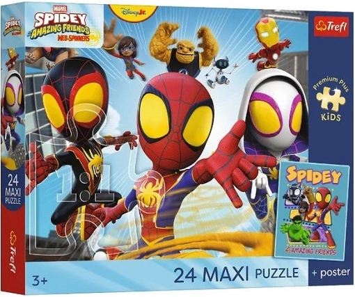 Puzzle maxi de 24 piezas Premium Plus Kids Spidey y sus increíbles amigos