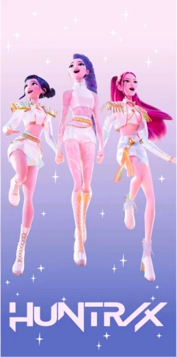 Toalla infantil de algodón K-Pop Demon Hunters Huntrix 70 × 140 cm