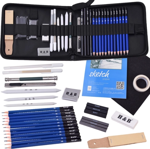 Set para bocetar y dibujar H&B de 36 piezas en estuche