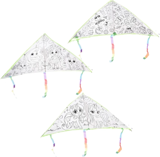 Cometa de plástico para colorear 77 × 48 cm (mix de motivos)