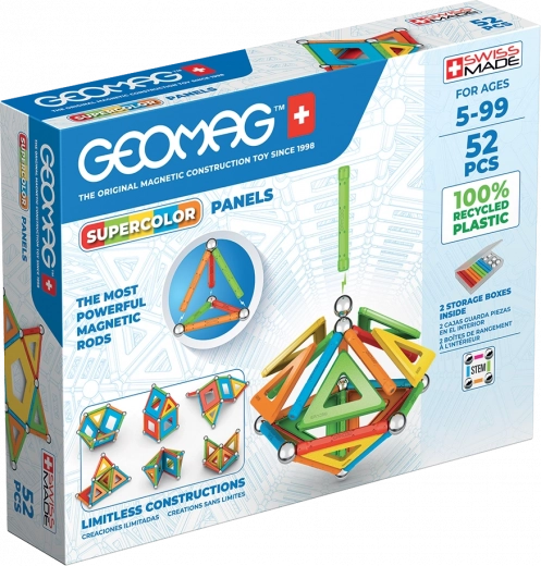 Juego de construcción magnético Geomag Supercolor Recycled – 52 piezas