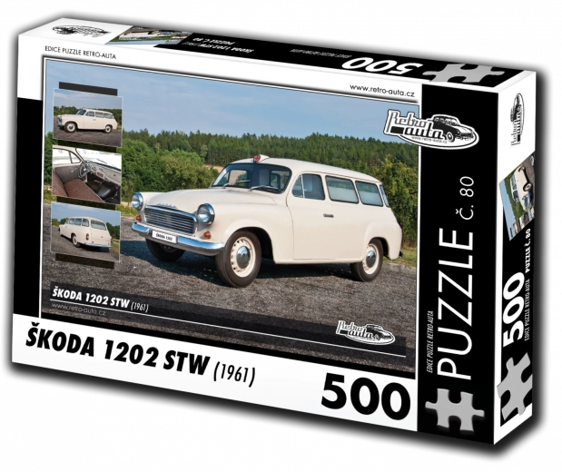 Puzle RETRO-AUTA Škoda 1202 STW coche ambulancia (1961) – 500 piezas