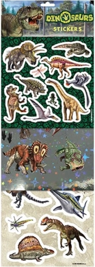 Pegatinas pequeñas de dinosaurios – mix de pegatinas de papel, con efecto lámina y con purpurina