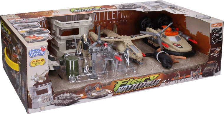 Set militar con avión, tanque y efectos luminosos