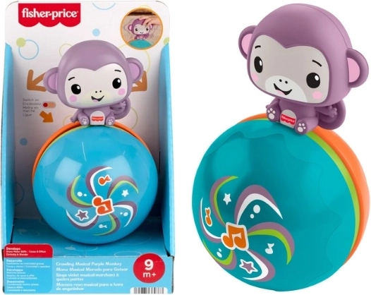Mono morado Fisher-Price con pelota para gatear