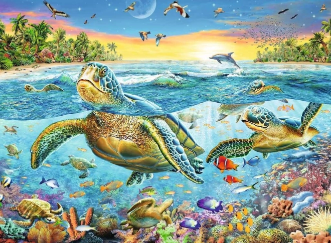 Puzzle Ravensburger Nada con tortugas marinas 100 piezas