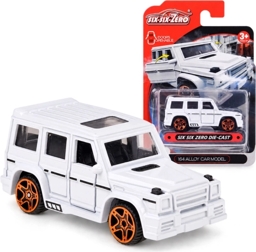 Modelo metálico de coche todoterreno a escala 1:64 con puertas abatibles