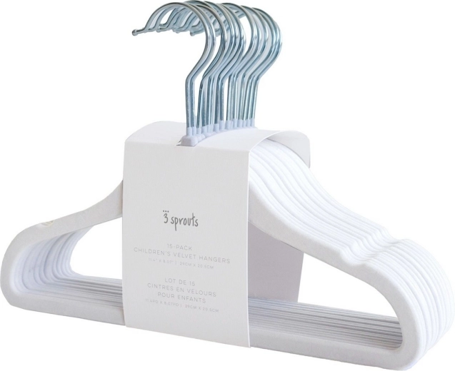 3 Sprouts perchas infantiles de terciopelo 15 uds gris