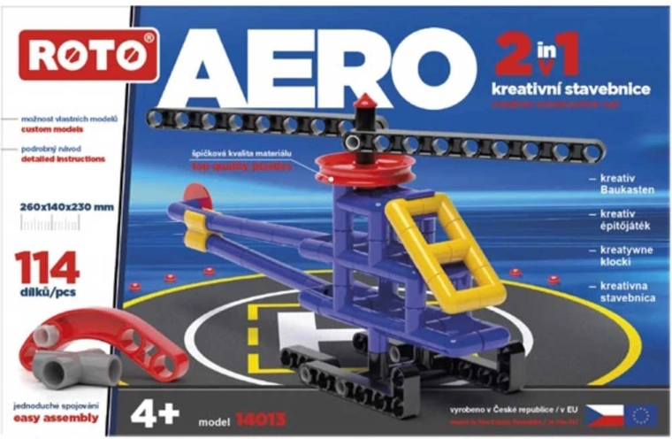 Roto aero helicóptero 2 en 1 kit de construcción 114 piezas