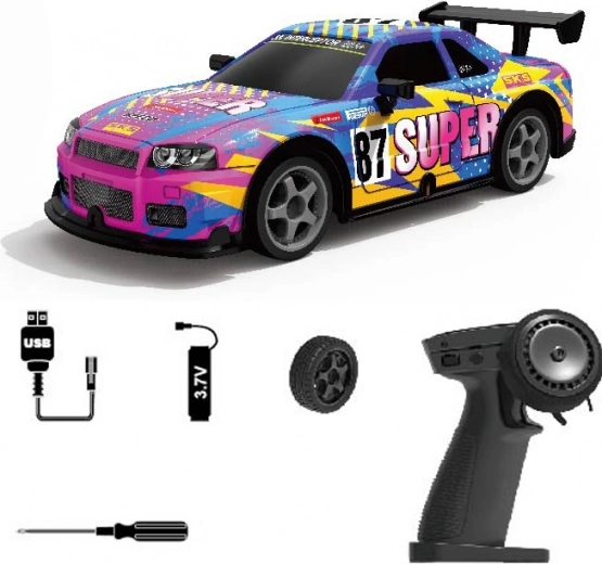 Súper coche RC con derrape y luces 20 cm