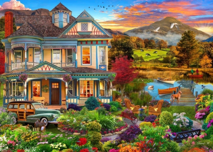 Puzzle casa de jardín rural 500 piezas BLUEBIRD
