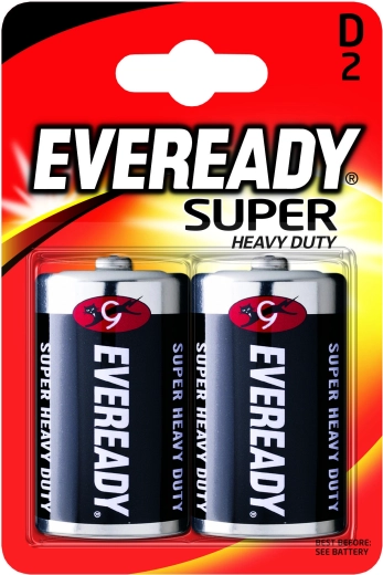 Pilas D R20 1,5 V de cloruro de zinc, 2 uds. – ENERGIZER Eveready Super Heavy Duty