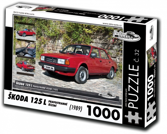 Puzzle Retro-coches Škoda 125 L con volante a la derecha (1989) – 1000 piezas