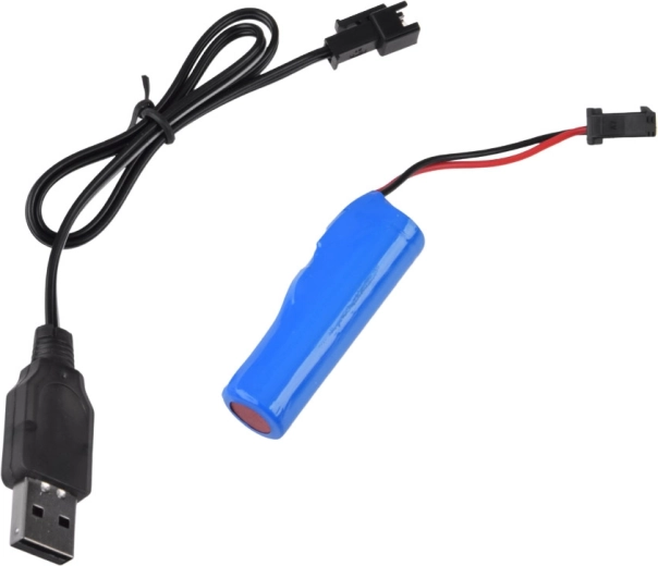 Batería recargable y cable USB incluidos