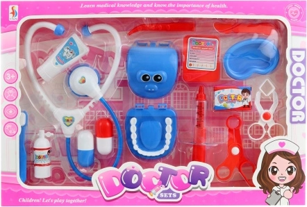 Set de médico para niños con estetoscopio y accesorios de dentista