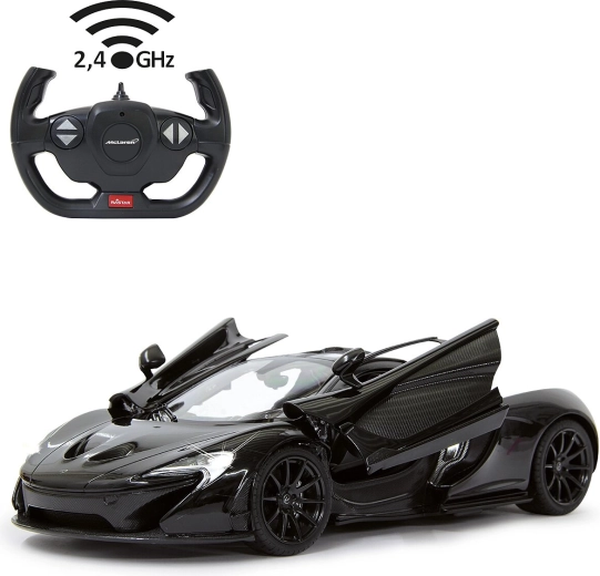 Coche RC Jamara McLaren P1 1:14 negro, 2,4 GHz, puertas abatibles manualmente