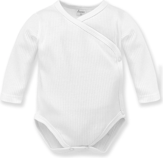 Body cruzado acanalado con manga larga PINOKIO Lovely Day, blanco, talla 68