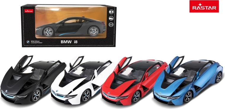 Modelo de coche metálico Rastar BMW i8 1:24 azul