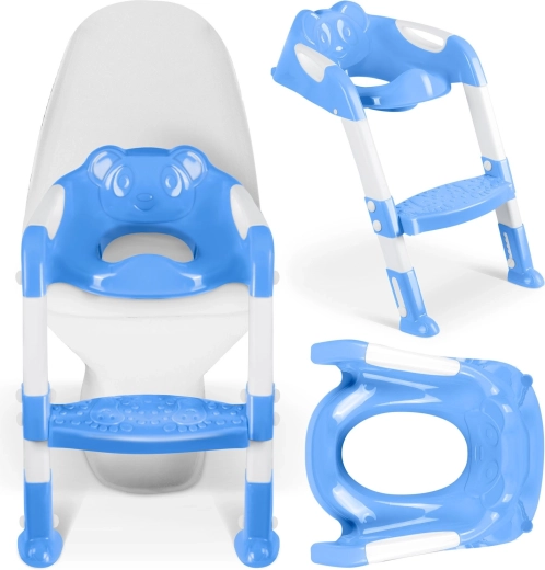 Reductor infantil para WC con plataforma y asas RICOKIDS koala – azul