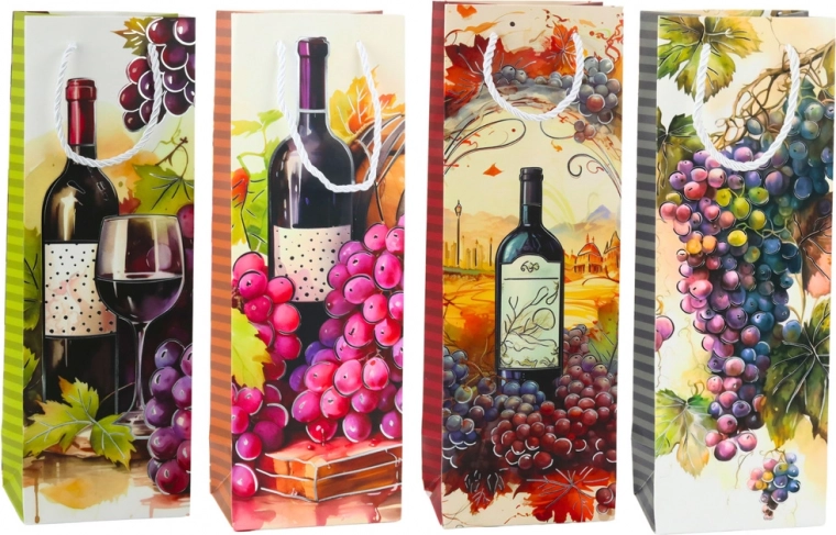 Bolsa de regalo de papel para vino 35 x 12 x 9 cm