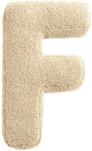 Mealini letra de peluche F en crema - 1 pieza