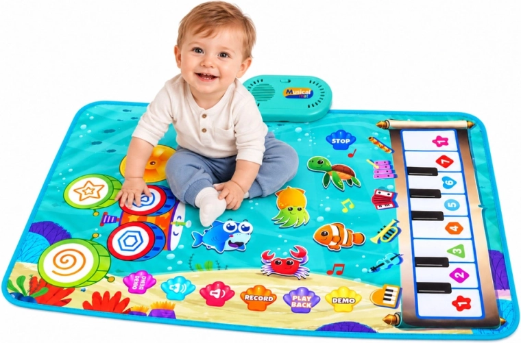 Piano y batería en una sola alfombrilla